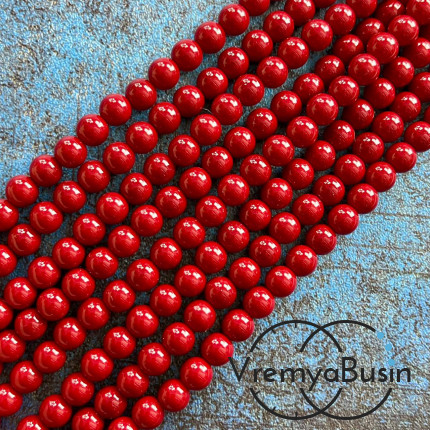 Жемчуг майорка, шарик гладкий 6 мм (1/2 нити, ок. 32 шт.)