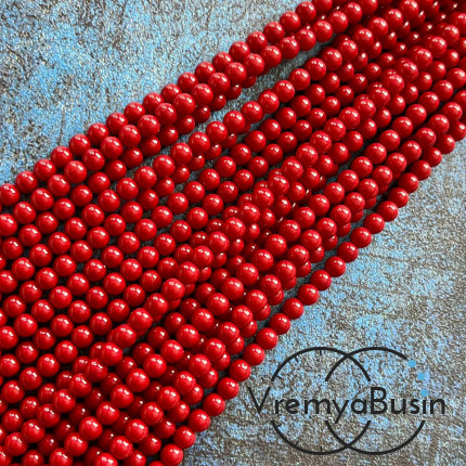 Жемчуг майорка, шарик гладкий 4 мм (нить, ок. 95 шт.)