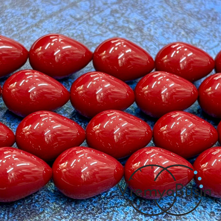 Жемчуг майорка, капля 12х16 мм (1/2 нити, ок. 12 шт.)