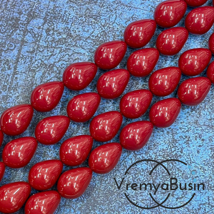 Жемчуг майорка, капля 12х16 мм (1/2 нити, ок. 12 шт.)