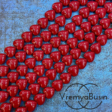 Жемчуг майорка, сердце 12х12х8 мм (1/2 нити, ок. 16 шт.)