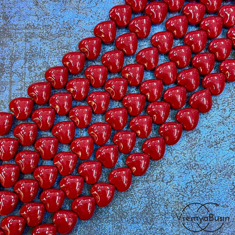 Жемчуг майорка, сердце 12х12х8 мм (1/2 нити, ок. 16 шт.)