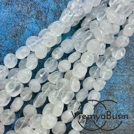 Горный хрусталь, галтовка округлая ок. 10 мм (нить, ок. 40 шт.)