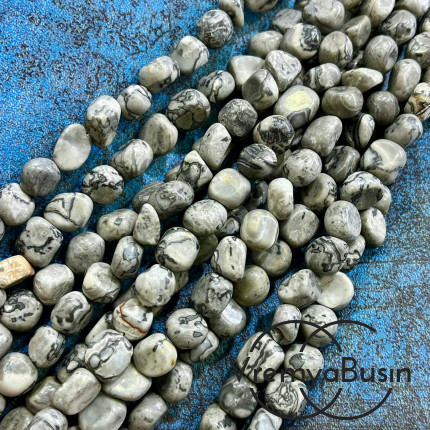 Яшма, галтовка округлая ок. 10 мм (нить, ок. 40 шт.)