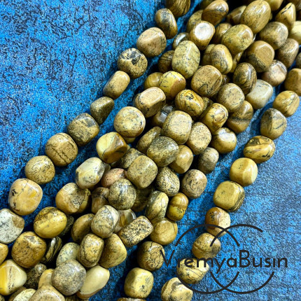 Яшма, галтовка округлая ок. 10 мм (нить, ок. 40 шт.)