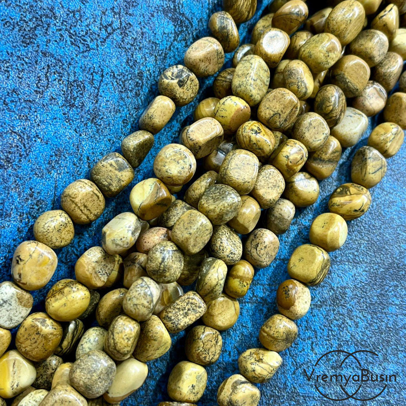 Яшма, галтовка округлая ок. 10 мм (нить, ок. 40 шт.)