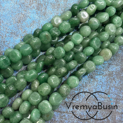 Нефрит, галтовка округлая ок. 10 мм (нить, ок. 40 шт.)