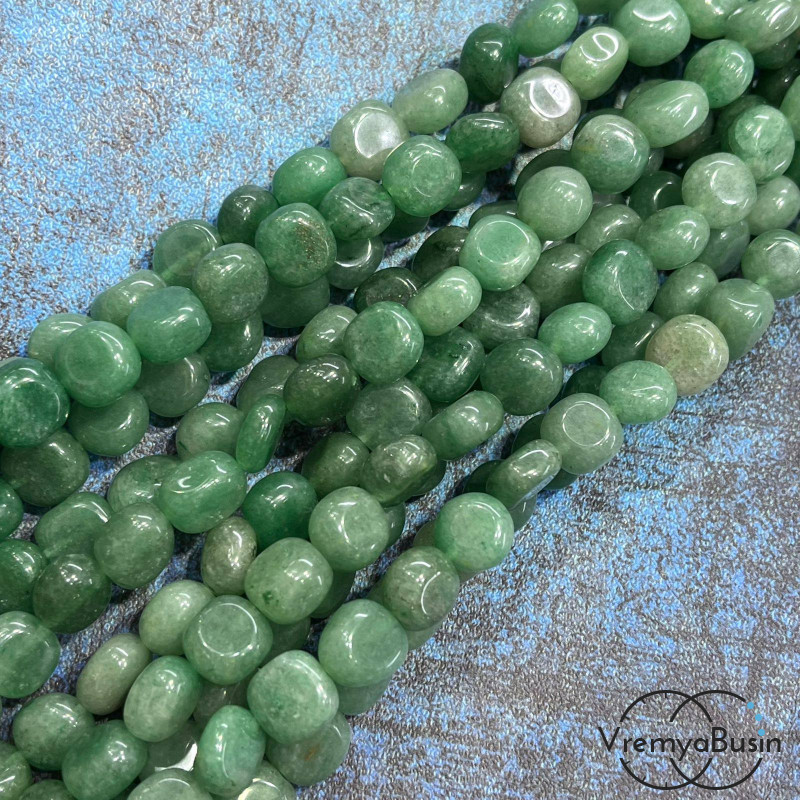 Нефрит, галтовка округлая ок. 10 мм (нить, ок. 40 шт.)