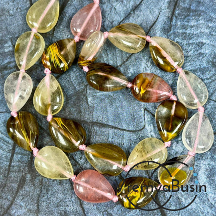 Халцедон, капля плоская 13х18 мм (1/2 нити, ок. 11 шт.)