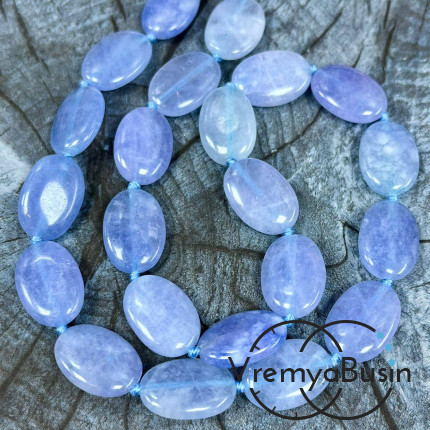Опалит. Лунный камень имит., овал плоский 13х18мм (1/2 нити, ок. 11 шт.)