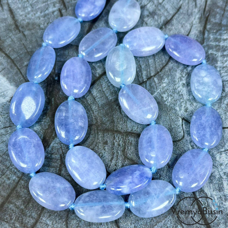 Опалит. Лунный камень имит., овал плоский 13х18мм (1/2 нити, ок. 11 шт.)
