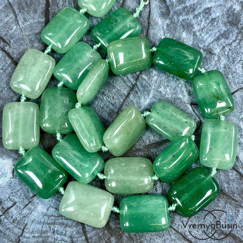 Нефрит, прямоугольник плоский 13х18 мм (1/2 нити, ок. 10 шт.)