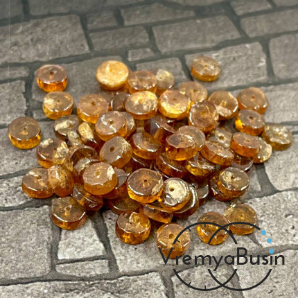 Гранат гессонит, бусины чипсы граненые, 6-7 мм (упак. 10 шт.) 