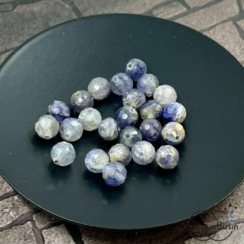 УЦЕНКА: Иолит, бусины шарики 6 мм с ювелирной огранкой (1 шт.)