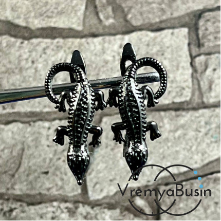 Швензы с английским замком, 10х18 мм, латунь с черным родиевым покрытием (1 пара)