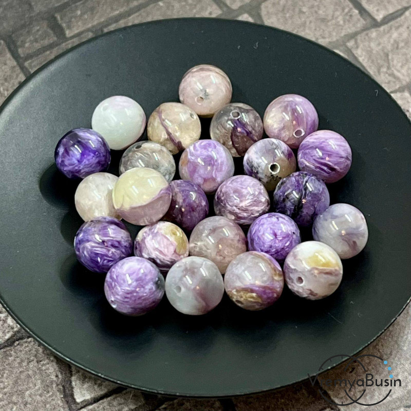 Чароит натуральный, шарик гладкий 8 мм (1 шт.)