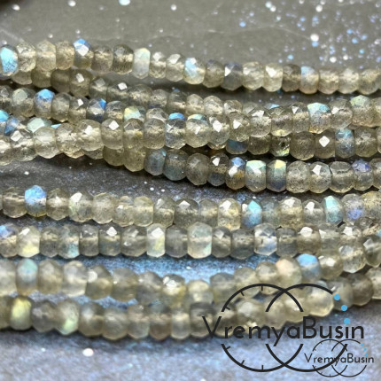 Лабрадор натур., рондель граненый 5х3 мм (упак. 10 шт.)