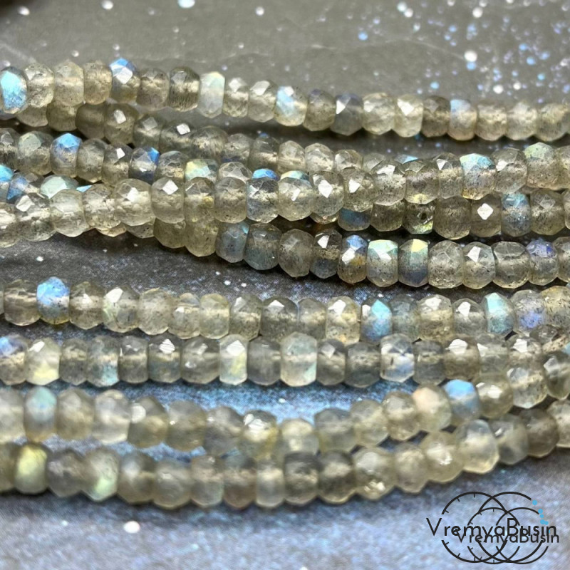 Лабрадор натур., рондель граненый 5х3 мм (упак. 10 шт.)
