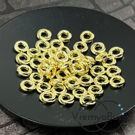 Бусины разделители, 6х2 мм, латунь с позолотой (10 шт.)