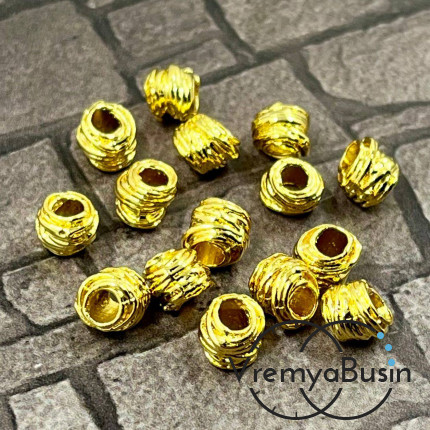 Бусины разделители, 6х4.5 мм, латунь с позолотой (10 шт.)