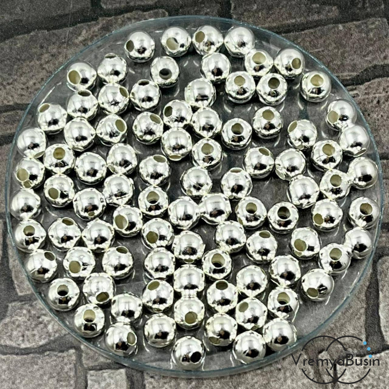 Разделители шарики, 5 мм, цв. никель (упак. ок. 50 шт.)