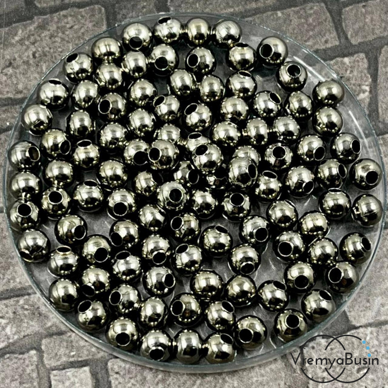 Разделители шарики, 5 мм, цв. графит (упак. ок. 50 шт.)