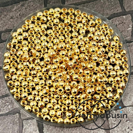 Разделители шарики, 3 мм, цв. КС золото (упак. ок. 100 шт.)