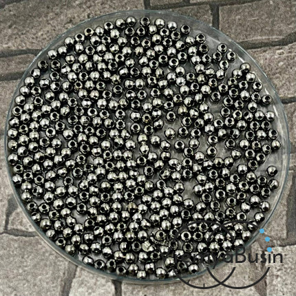 Разделители шарики, 2.5 мм, цв. графит (упак. ок. 200 шт.)