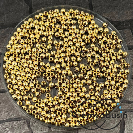 Разделители шарики, 2.5 мм, цв. КС золото (упак. ок. 200 шт.)