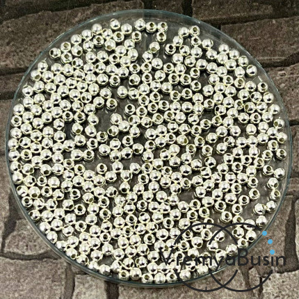 Разделители шарики, 2.5 мм, цв. серебро (упак. ок. 200 шт.)