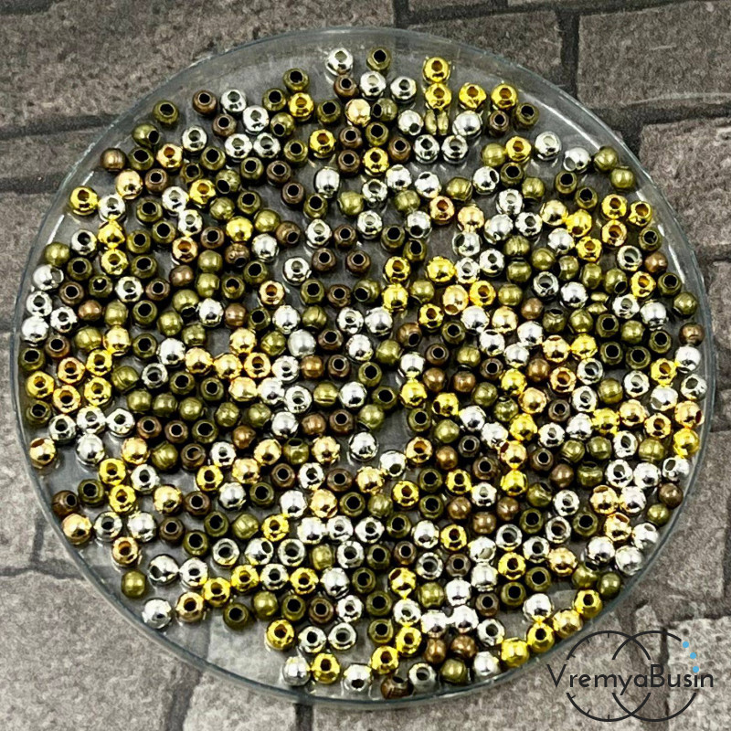 Разделители шарики, 2.5 мм, цв. микс (упак. ок. 200 шт.)