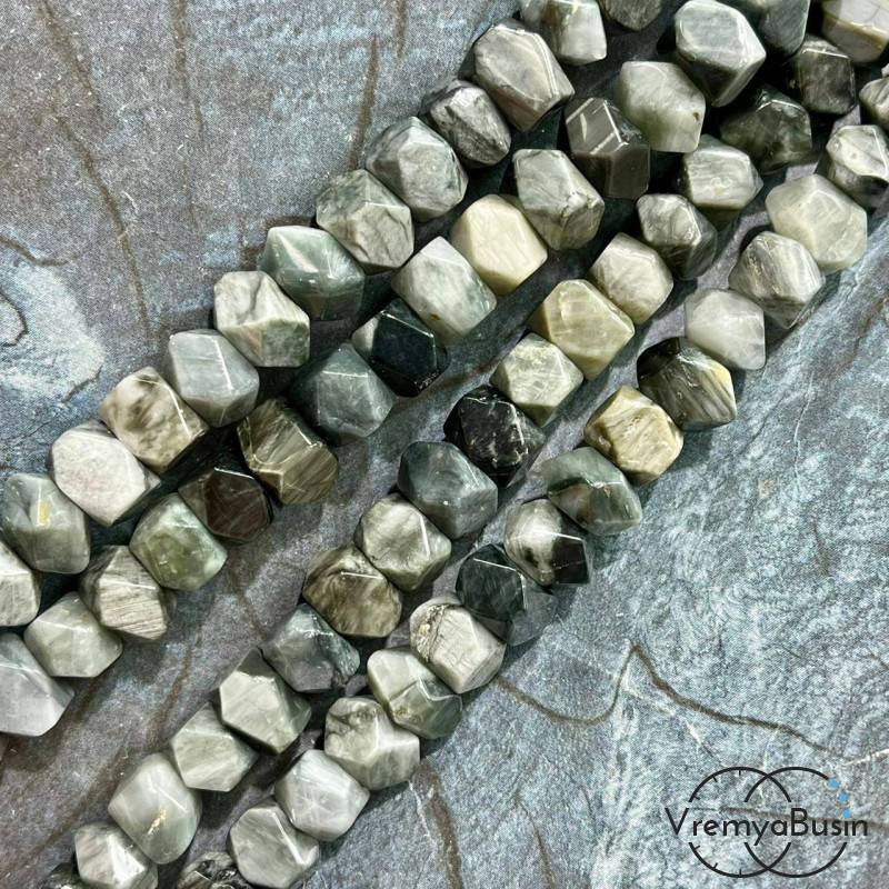 Кошачий глаз натур., бусины свободной огранки ок. 15х18 мм (нить, ок. 50 шт.)