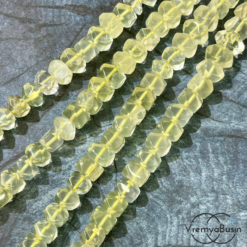 Лимонный кварц, бусины свободной огранки ок. 15х18 мм (нить, ок. 50 шт.)