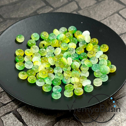 Кошачий глаз синт., рондель мелкий гладкий 2х4 мм (упак. ок. 25 шт.)