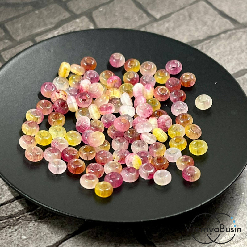 Кошачий глаз синт., рондель мелкий гладкий 2х4 мм (упак. ок. 25 шт.)