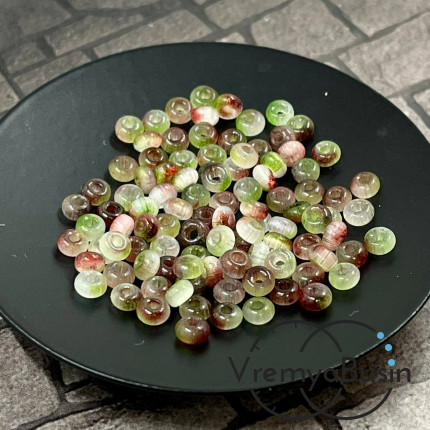 Кошачий глаз синт., рондель мелкий гладкий 2х4 мм (упак. ок. 25 шт.)