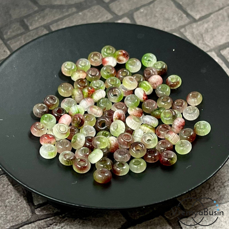 Кошачий глаз синт., рондель мелкий гладкий 2х4 мм (упак. ок. 25 шт.)