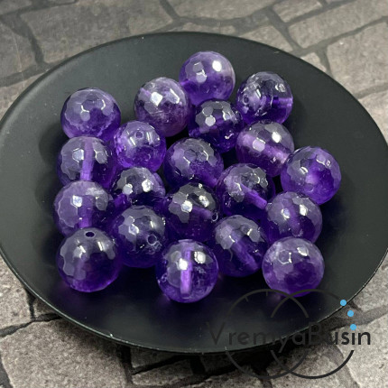 Аметист натур., шарик граненый 10 мм (1 шт.)