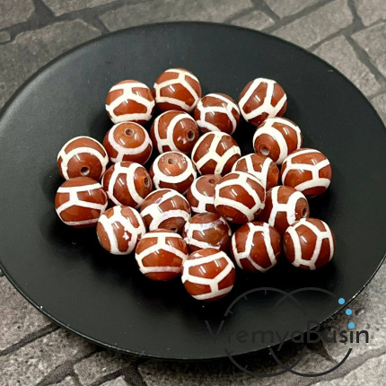 Бусины дзи из сердолика, шарик гладкий 8 мм (1 шт.)