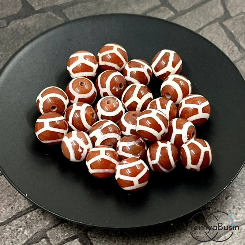 Бусины дзи из сердолика, шарик гладкий 8 мм (1 шт.)