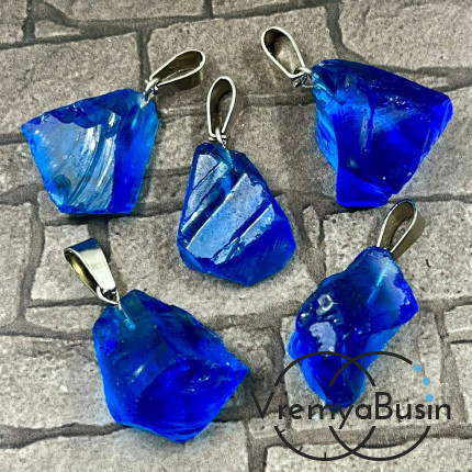 Аква-кварц, подвеска из скола необработанного камня, ок. 15х20 мм (1 шт.)