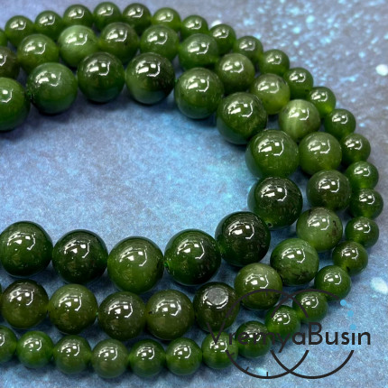 Нефрит натур., шарик гладкий 6-8-10 мм (1 шт.)