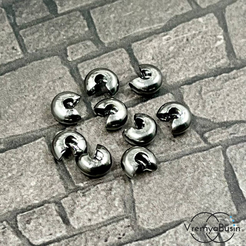 Покрытие для кримпов, 4х6 мм цв. ГРАФИТ (упак. 10 шт.)