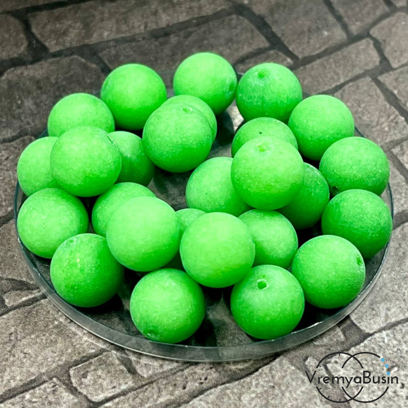 Агат матовый, шарик 10 мм, цв. зеленый (1 шт.)