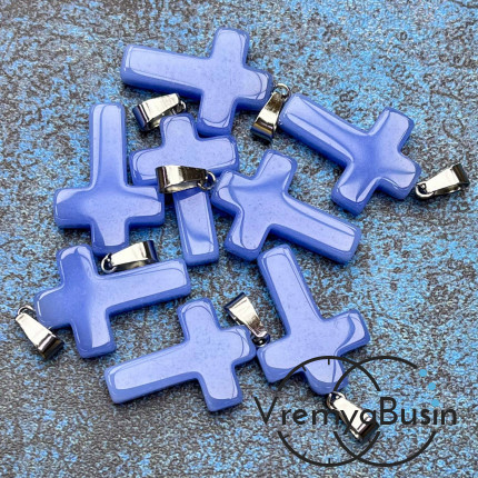 Подвеска из камня, крестик 18х25х5 мм (1 шт.)