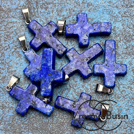Подвеска из камня, крестик 18х25х5 мм (1 шт.)