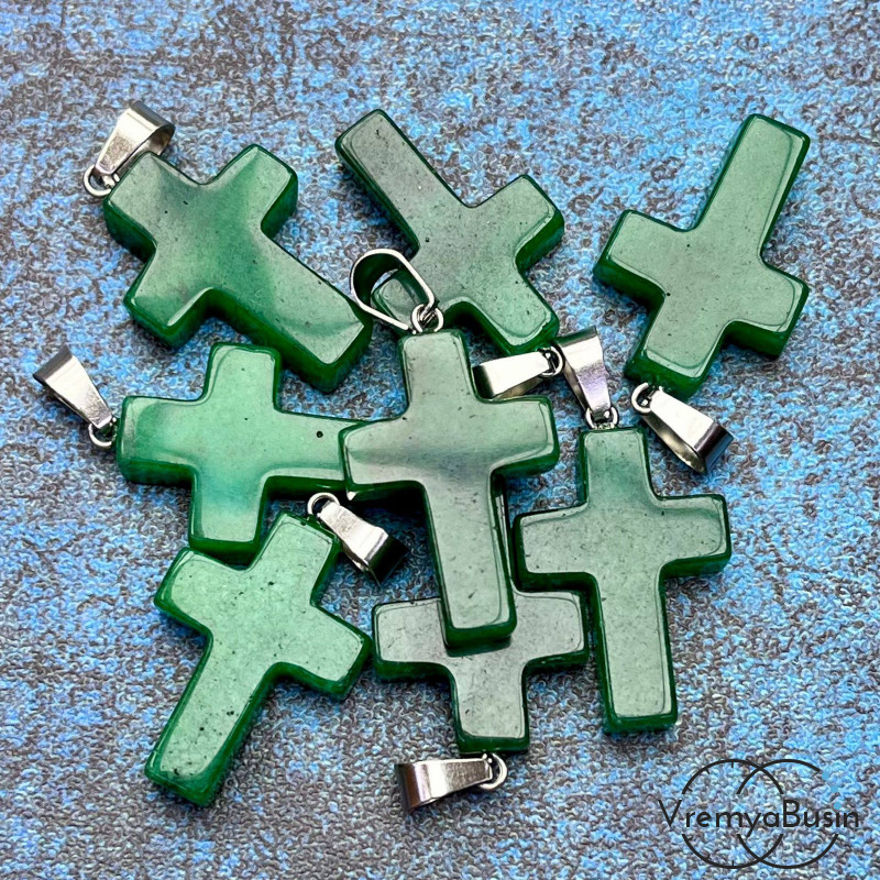 Подвеска из камня, крестик 18х25х5 мм (1 шт.)