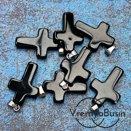 Подвеска из камня, крестик 18х25х5 мм (1 шт.)