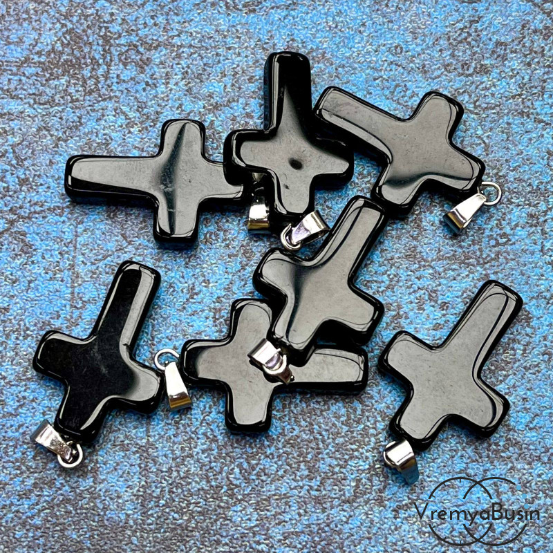 Подвеска из камня, крестик 18х25х5 мм (1 шт.)