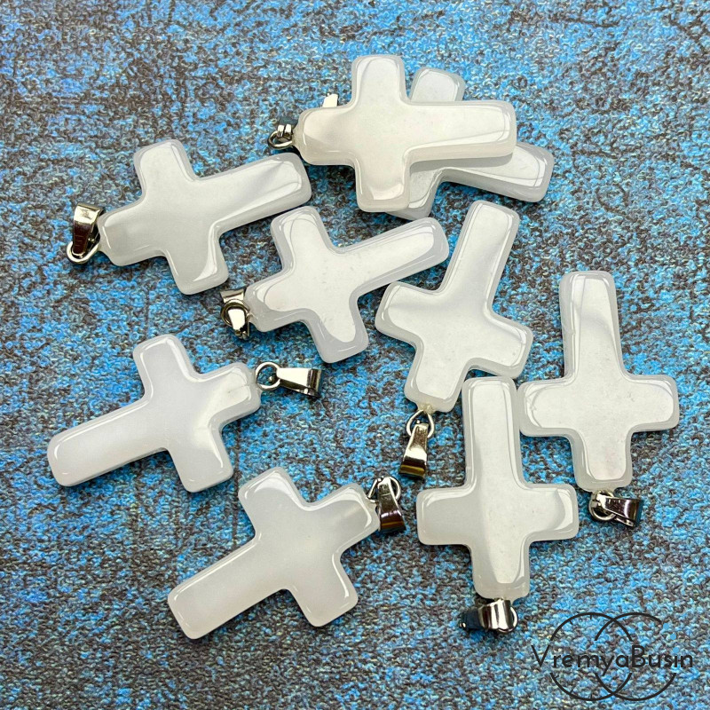 Подвеска из камня, крестик 18х25х5 мм (1 шт.)